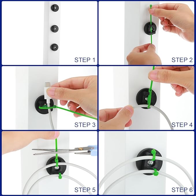 Yookeer 30 Pcs Magnetic Zip Tie Mount Base Black Magnetic Cable Clips Wire - Image 7