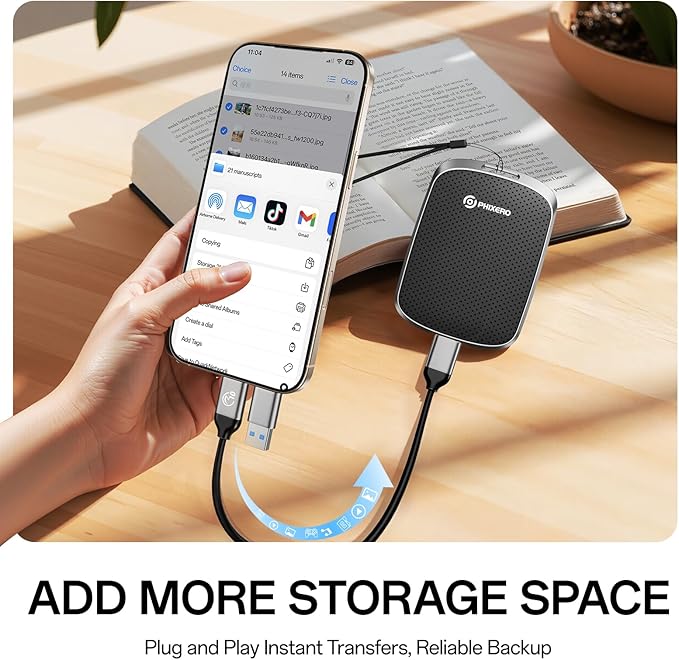 PHIXERO P5PLUS Portable SSD 4TB Up to 550MB/s, USB 3.2 Gen 2 External Solid - Image 3