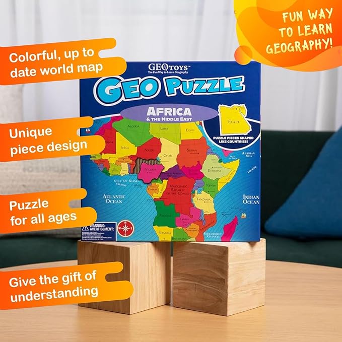 Geotoys GeoPuzzle, Africa and Middle East Shaped Jigsaw Puzzle, Map Puzzle - Image 4