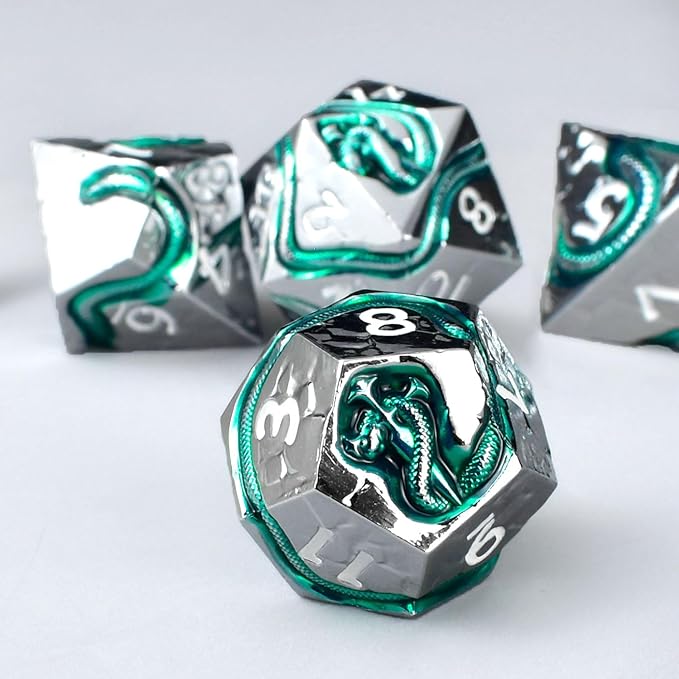 RULE DICE Serpent's Cunning Metal DND Dice Set - Image 3