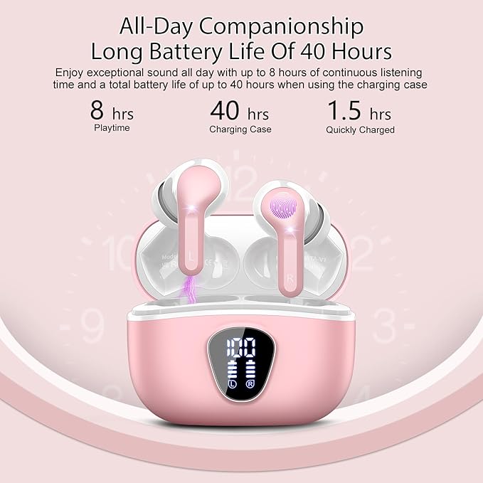 Wireless Earbuds, IP7 Waterproof in Ear Earphones, LED Display Ear buds - Image 4