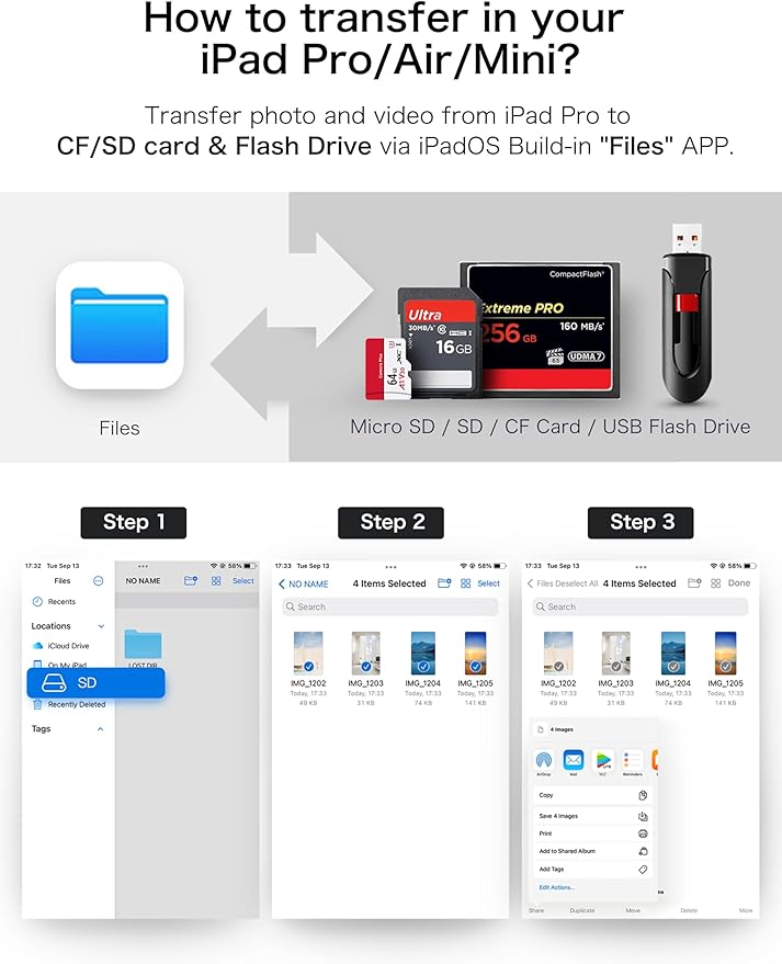 USB C SD Card Reader, ChiaoPio 4 in 1 USB-C to SD Memory Card Adapter - Image 8