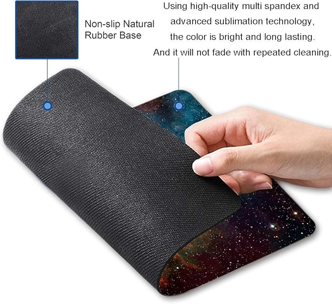 Mouse Pad, Galaxy Mouse Pad, Square Waterproof Mouse Pad Non-Slip Rubber Base - Image 2