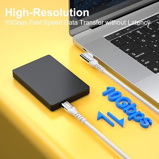 Fasgear 100W USB C to Type C 90 Degree Cable 3ft, USB 3.1 Gen 2 10Gbps Data 5A - Image 2