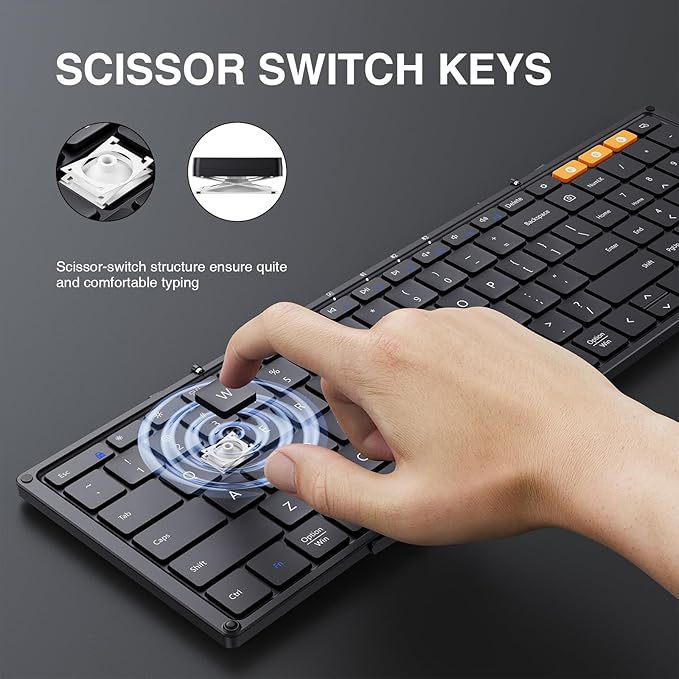 ProtoArc Foldable Bluetooth Keyboard, XK01 Folding Wireless Portable Keyboard - Image 4