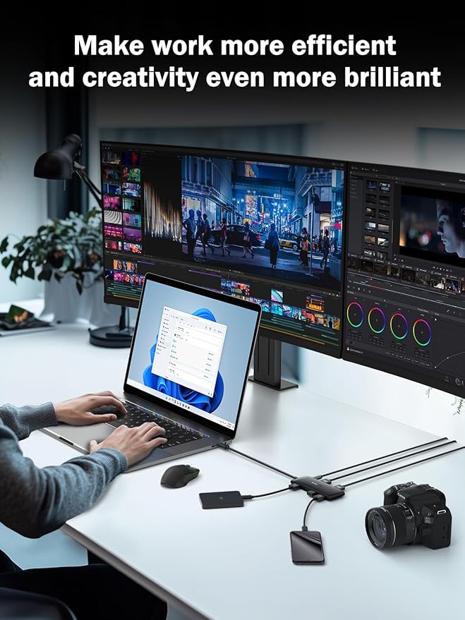 Lemorele Docking Station Dual Monitor 4K 60Hz, 7 in 1 USB C Dongle Multiport - Image 4
