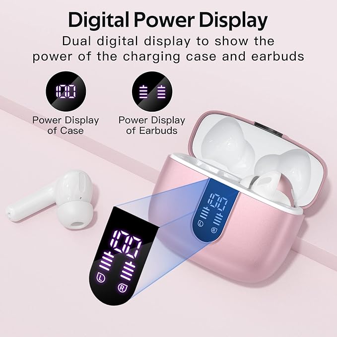 TAGRY Bluetooth Headphones True Wireless Earbuds 60H Playback LED Power Display - Image 2
