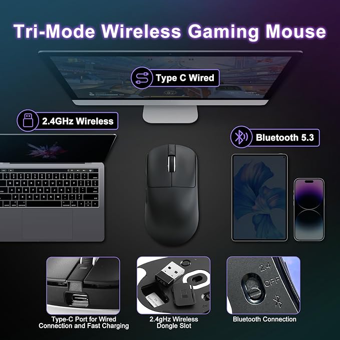 R1 SE+ Gaming Mouse, 18000 DPI, High-Precision PAW3395 SE Sensor, 55g - Image 4