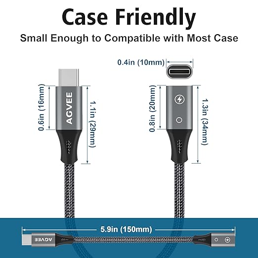 AGVEE 2 Pack 4 inch Lightning Female to USB C Male PD Adapter, 27W Fast Charger - Image 7