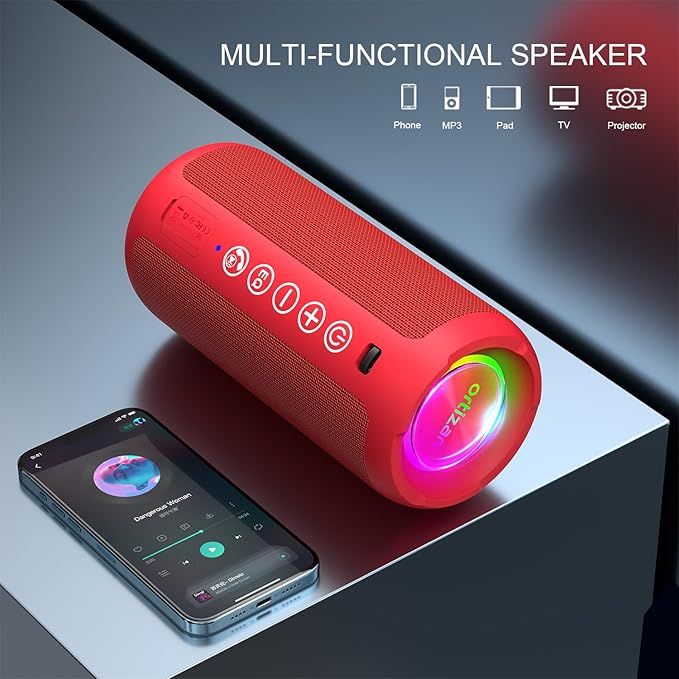 Ortizan Portable Bluetooth Speaker: IPX7 Waterproof, 24W Loud Sound, Deep Bass - Image 5