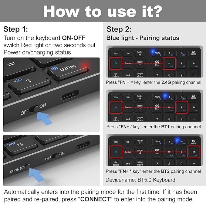 MOFII Bluetooth Number Pad for Laptop - Image 2