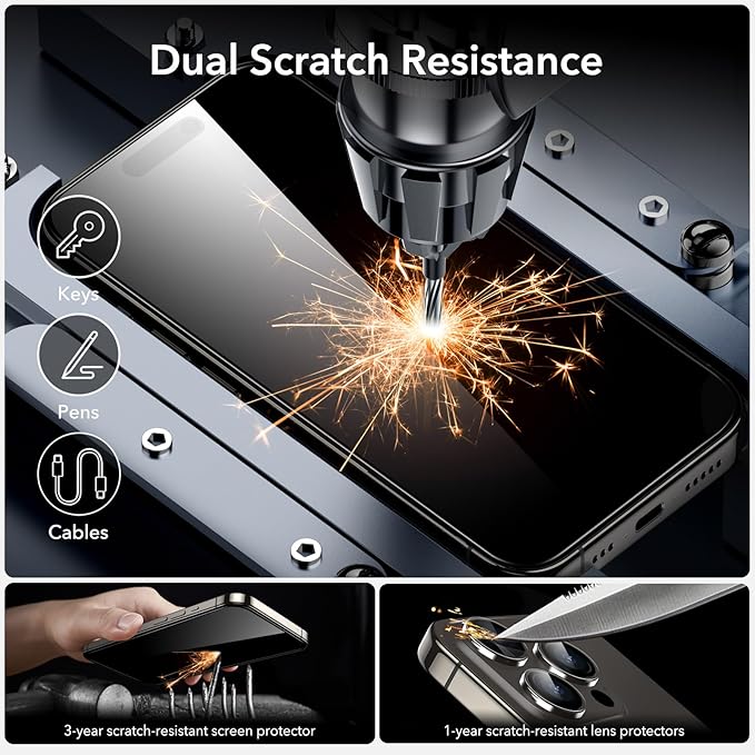 ESR 3+1 Pack for iPhone 15 Pro Max Screen Protector, Full Coverage Ultra-tough - Image 5