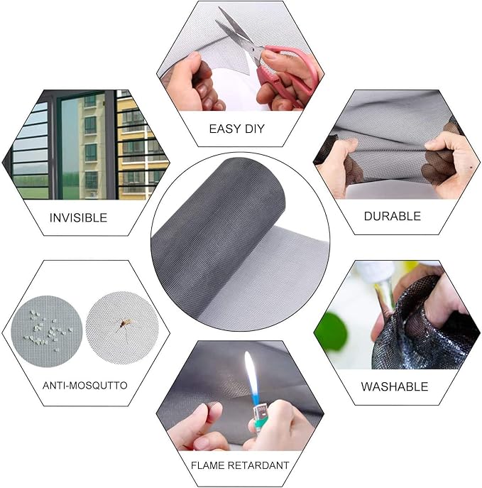 Screen Repair Kit for Windows or Doors Adjustable Fiberglass Screens - Image 3