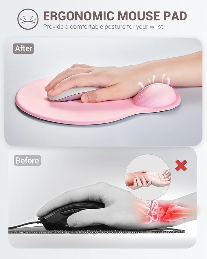 Ergonomic Mouse Pad Wrist Support Set, Memory Foam Keyboard Wrist Rest Set - Image 2