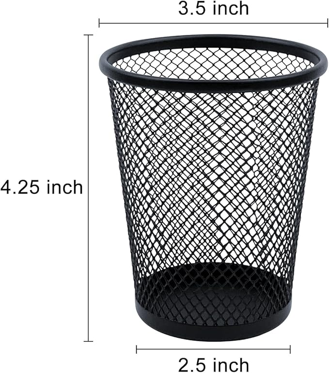 HSYMQ Desk Pencil Pen Holder, Wire Mesh Pen Cup Holder - Image 2