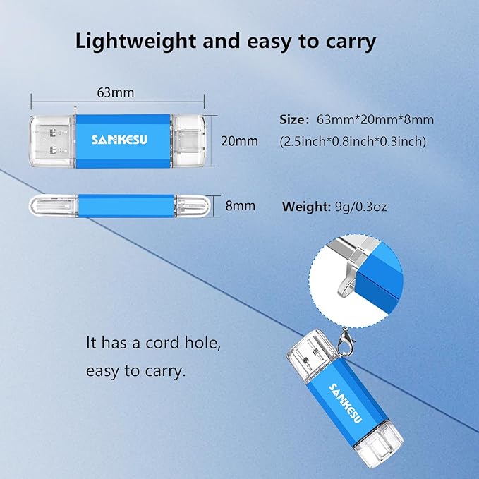 64GB 3.0 USB C Flash Drive, USB-A & Type-C OTG Thumb Stick, Dual Memory Sticks - Image 7