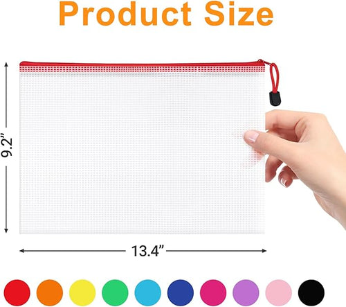 100Pack Mesh Zipper Pouch Bags, Waterproof A4 Letter Size Document Zipper - Image 2