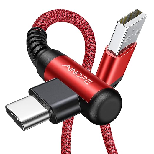 AINOPE 2-Pack USB C Cord 3.1A Fast Charge, Type C Charging Cable Right Angle by AINOPE10yearsforphoneaccessories