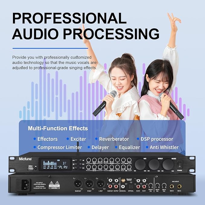 KT900DSP Feedback Suppressor Preamp Preamplifier Karaoke Effector Digital - Image 8