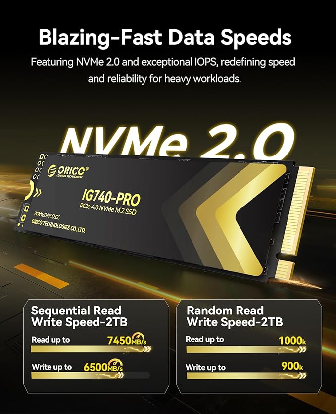 ORICO Industrial SSD 2TB M.2 NVMe SSD, PCIe 4.0 Drive - Image 2