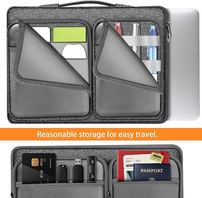 ZINZ Laptop Case 15 15.6 16 inches Sleeve Slim Briefcase Spill-Resistant Handbag - Image 4