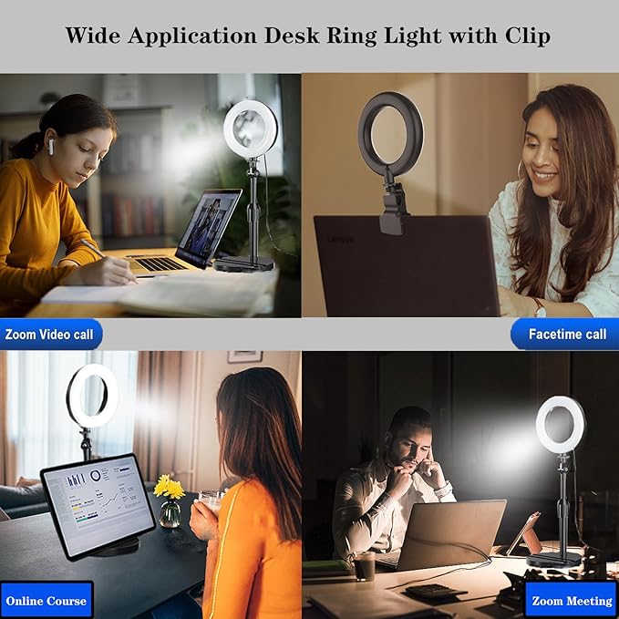 Ring Light with Stand, Desk Ring Light with Clip Upgraded 10W 3000K-6500K - Image 7