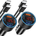 65W iPhone Car Charger Fast Charging, Dual USB-C & USB-A Cigarette Lighter by Avatcen