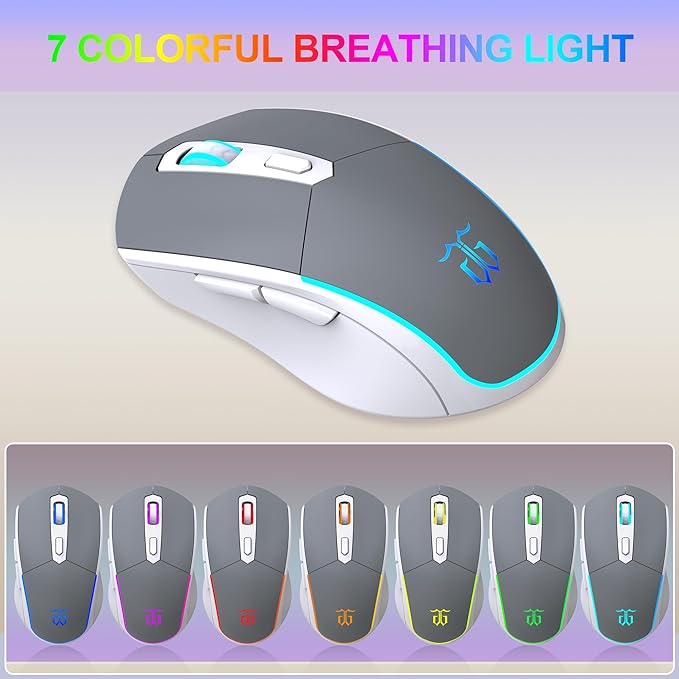 Snpurdiri 60% Wireless Gaming Keyboard and Mouse Combo, Rainbow Backlit - Image 6