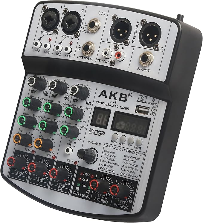 Dj Mixers 4 Channel Audio Mixer Sound Board - Image 4