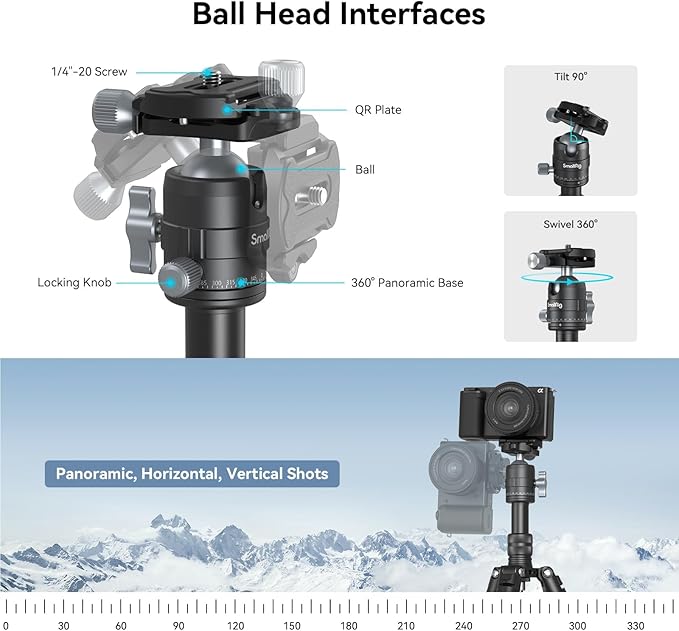 SmallRig VT-20 Aluminum Mini Tripod, Compact Desktop Tripods - Image 9