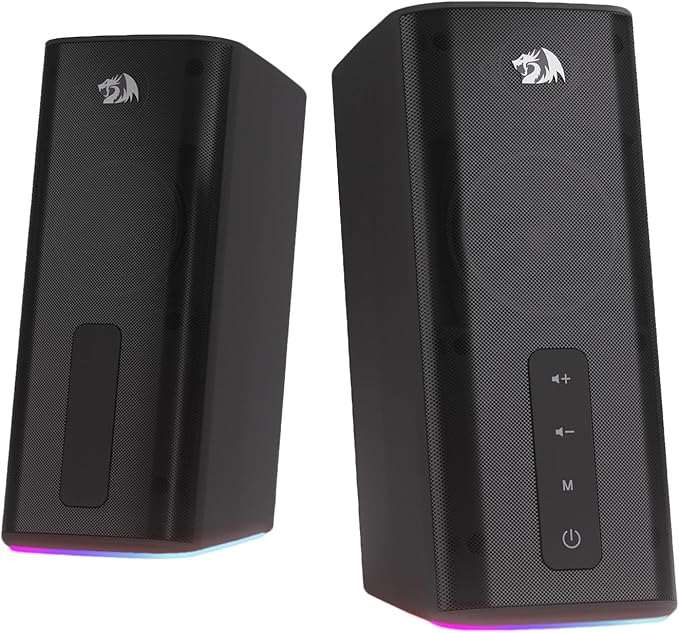 Redragon GS814 Stereo Desktop Speaker, 20W Output, 4 Real Units, BT 5.0/3.5mm by REDRAGON