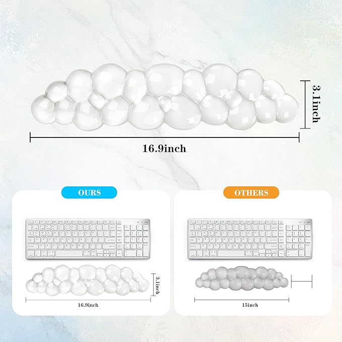 Gel Cloud Keyboard Wrist Rest, Cute Wrist Support and Arm Support Keyboard Rest - Image 6