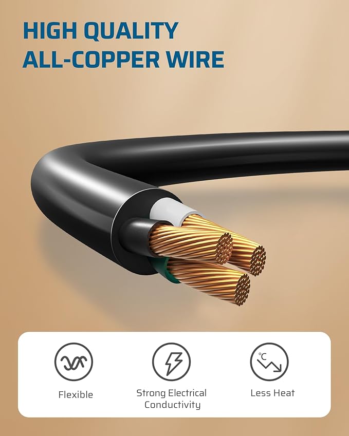 DEWENWILS 1FT Short Extension Cord, Flat Head Extension Cord Indoor - Image 5