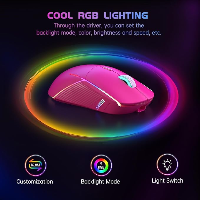 FFJ Wireless Gaming Mouse, 24000 DPI, Tri-Mode 2.4G/USB-C/Bluetooth 5.3 Gaming - Image 6