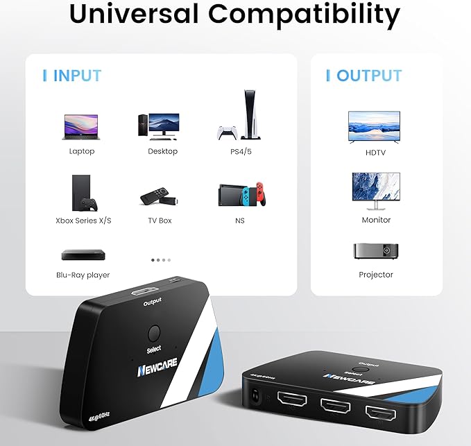NEWCARE 8K HDMI Switch 3 in 1 Out, HDMI 2.1 Switch - Image 3