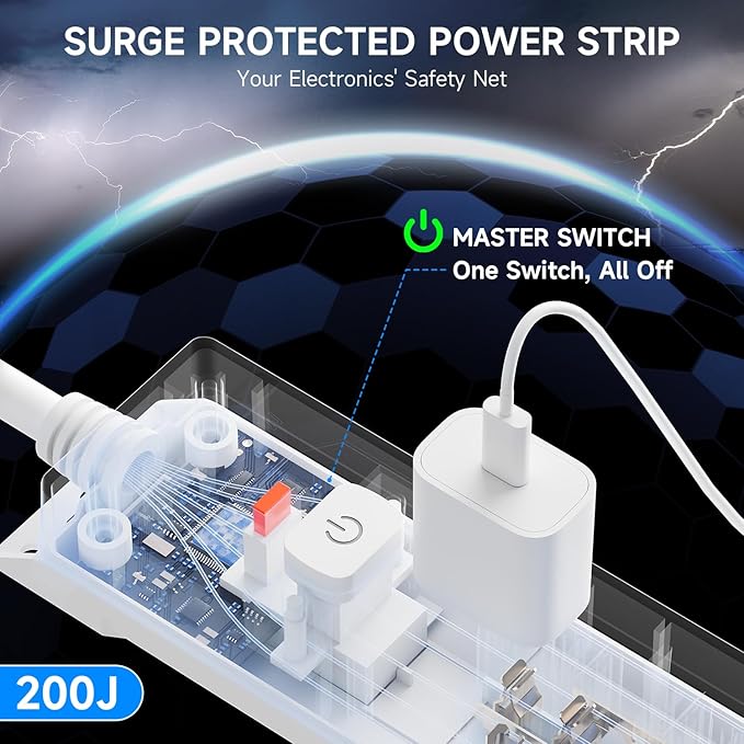 15 Ft Power Strip Surge Protector - Image 3
