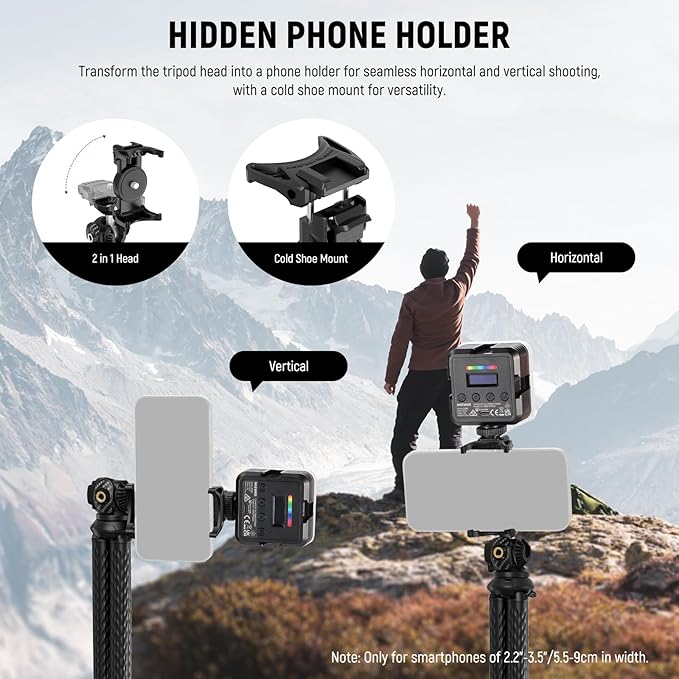 NEEWER Flexible Tripod with Remote, Mini Camera Phone Tripod Stand with Hidden - Image 5