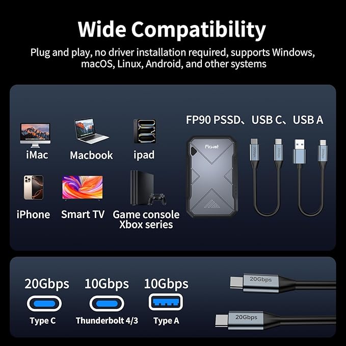 1TB Portable SSD, USB 3.2 Gen2 USB-C, IP68 Water & Dust Resistant, Shockproof - Image 6
