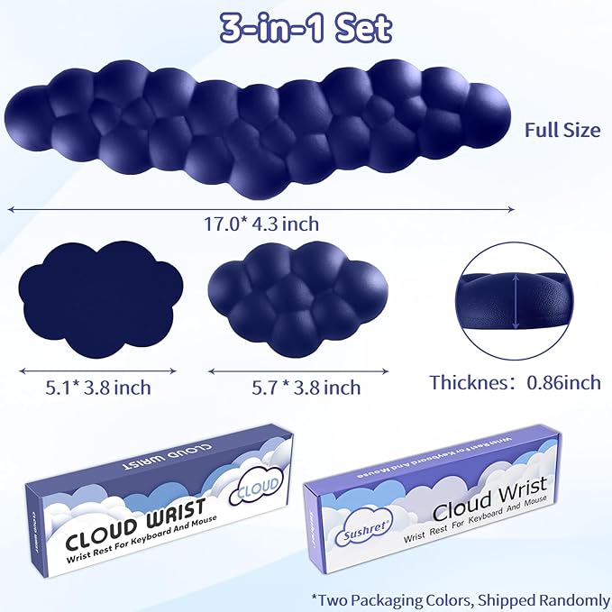 Cloud Wrist Rest for Keyboard and Mouse, Memory Foam PU Leather Keyboard Wrist - Image 7