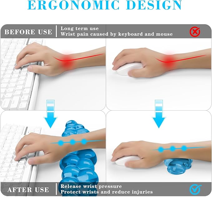 Gel Cloud Keyboard and Mouse Wrist Rest, Cute Wrist Support and Arm Support - Image 2