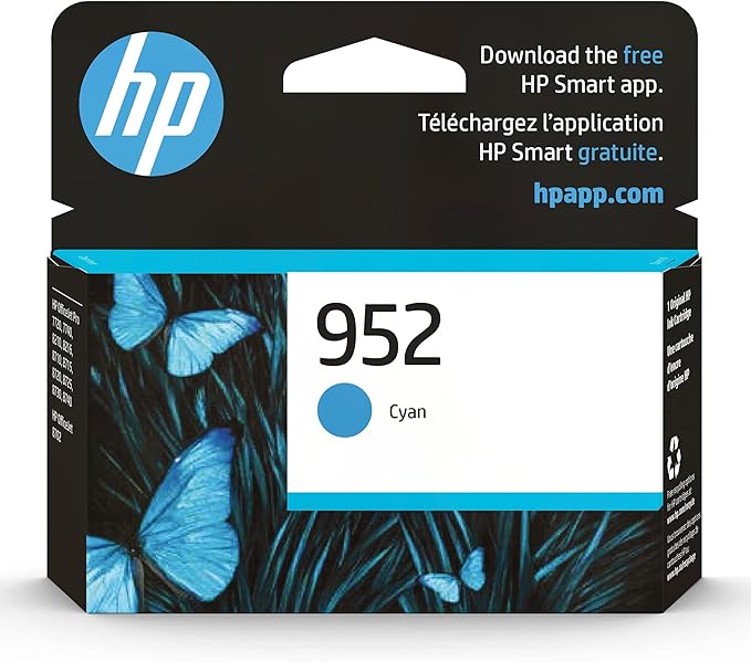 HP 952 Cyan Ink Cartridge | Works by HP