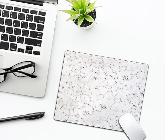 White Marble Black Texture Mouse Pads - Image 6