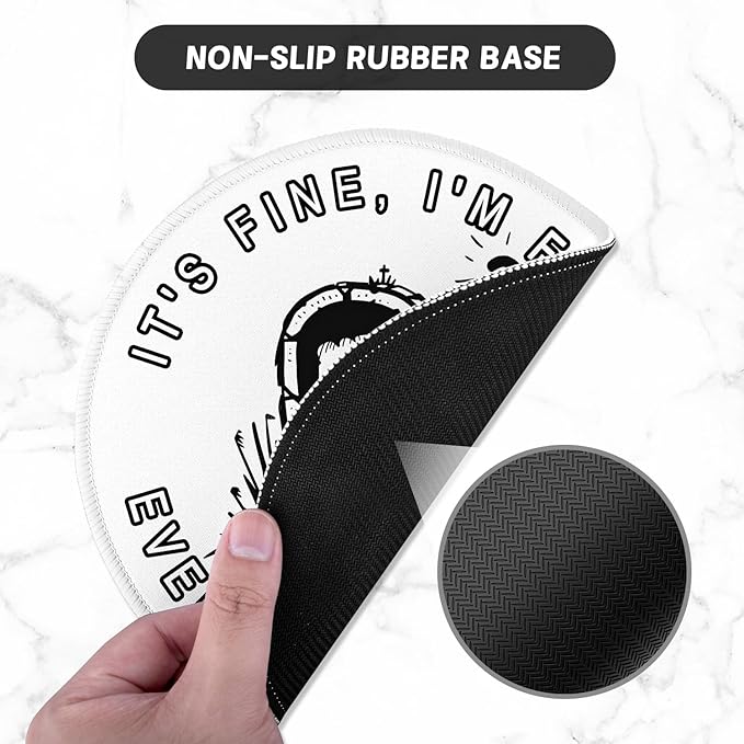 ITNRSIIET Round Mouse Pad with Stitched Edge Premium-Textured Waterproof - Image 3