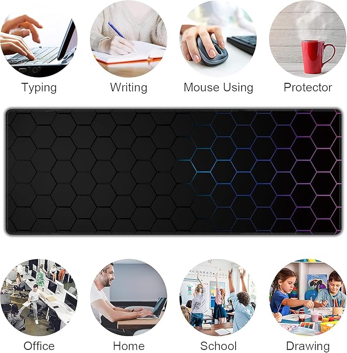 Hexagon Honeycomb Large Mouse Pad, Gaming Keyboard Desk Pad, Extended Mouse Mat - Image 7