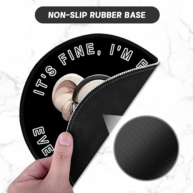 ITNRSIIET Round Mouse Pad with Stitched Edge Premium-Textured Waterproof - Image 3