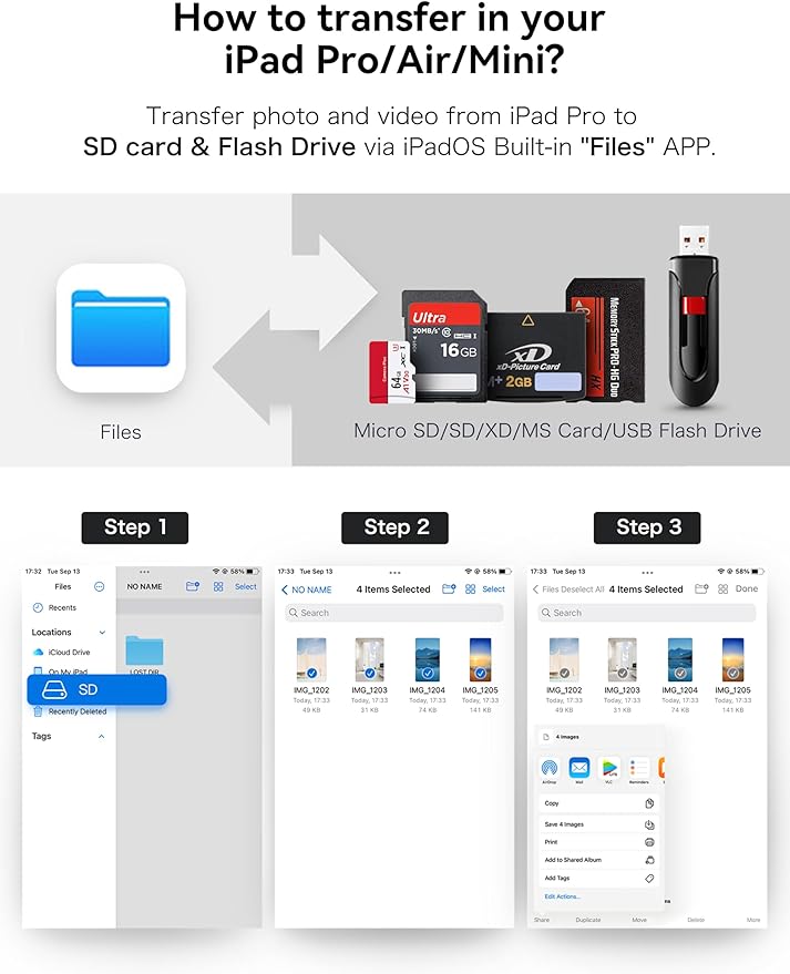 USB C SD Card Reader, 5 in 1 USB-C to Memory Card Adapter - Image 8