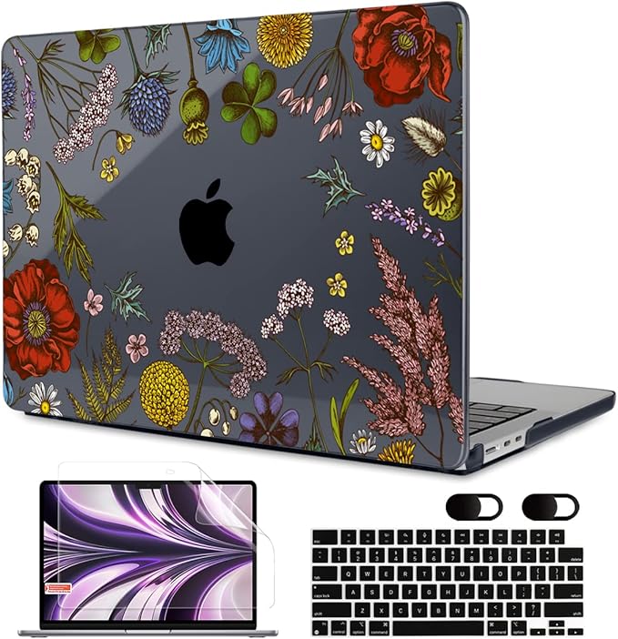 MEEgoodo Case for MacBook Air M4/M3/M2 13.6 inch 2025 2024 2022, Fit Model by MEEgoodo