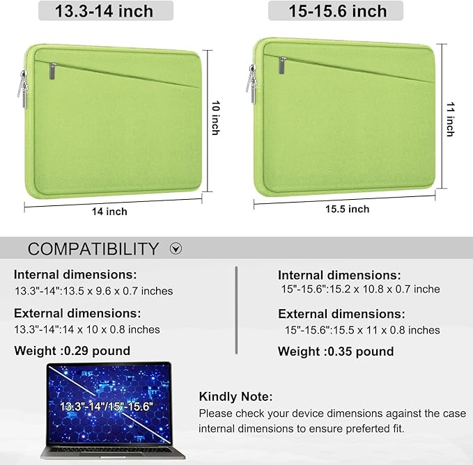 Laptop Case 15.6 inch, Slim Computer Carrying Bag Protective Cover Briefcase - Image 5