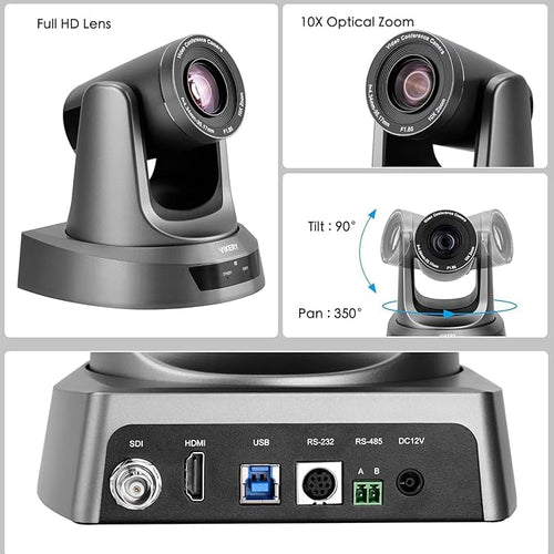 10X PTZ Conference Webcam with 3G-SDI/HDMI/USB Output, 1080P PTZ Live Streaming - Image 2