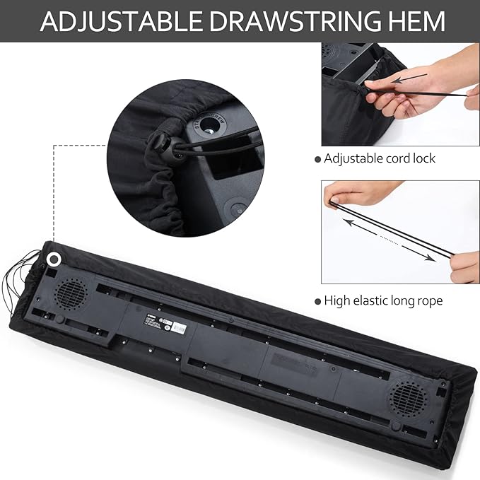 61 Keys Piano Keyboard Dust Cover, Adjustable Electric Piano Keyboard Covers - Image 8